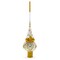 Golden Twisted Rope and Bow on White Glass Christmas Tree Topper 11 Inches